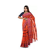 Tant Pure Cotton Saree (Maroon) - Vishyam