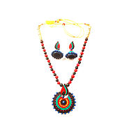 Handmade Terracotta Fashion Pendant Necklace Sets - Vishyam