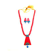 Handmade Terracotta Fashion Pendant Necklace Sets - Vishyam