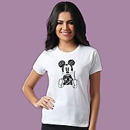 Mickey Mouse Printed T Shirts for Girls in Affordable Range.