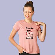 Music On World Off T Shirts for Women Online at Beyoung