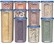 Food Storage Containers -STACKO- 20 PC. - Airtight Dry Food Container with Lids, (10 Container set)