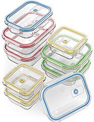 Vremi 18 Piece Glass Food Storage Containers with Locking Lids - BPA Free Airtight Oven Freezer Dishwasher and Microw...