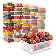 50 Food Containers with leakproof lids - 25 oz | Microwave & Freezer safe | Reusable - Disposable Plastic Meal Storag...