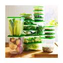 Ikea Foodsaver Food Containers, Set of 17, Clear, Green BPA Free