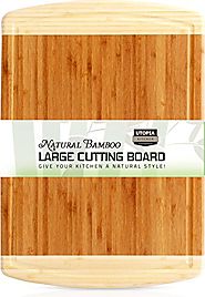 Bamboo Cutting Board Large Bamboo Cutting Board for Chicken and Meat and Vegetables by Utopia Kitchen