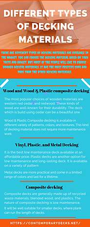 Different types of decking materials