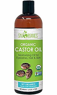 Castor Oil (16oz) USDA Organic Cold-Pressed, 100% Pure, Hexane-Free Castor Oil - Moisturizing & Healing, For Dry Skin...