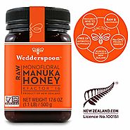Wedderspoon Raw Premium Manuka Honey KFactor 16, 17.6 Oz, Unpasteurized, Genuine New Zealand Honey, Multi-Functional,...
