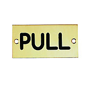 Pull Sign For Door 73 × 35mm Polished Brass