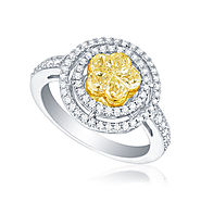 PLEASANT-PRIMROSE(Symbol Of Pleasant Love)-Flora Yellow Diamond Engagement Ring