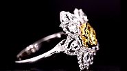 Celebrity style Yellow Diamond Engagement Ring, BKJ-131