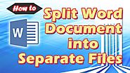 📌How to Split Word Document into Separate Files