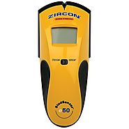 Zircon e50-FFP Stud Sensor e50 Edge-Finding Electronic Stud Finder with AC Wire Warning in Easy Open Packaging