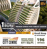 First Office Space in Vadodara with Attached Garden and Conference Hall at the height of 70 feet.