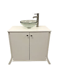 Glass Bowl Sink With Portable Bathroom Vanity