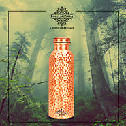 Healthy & Pure Copper Water Bottle from IndianArtVilla