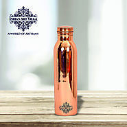 Attractive Copper Water Bottle From Indian Art Villa