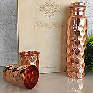 Shop beautiful copper drinkware set online- Indian Art Villa