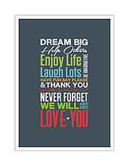 Buy Dream Big Help Enjoy life Poster Online | Labno4