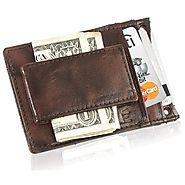 Mens Slim Genuine Leather Front Pocket Wallet