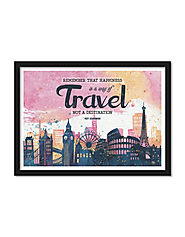 Buy Happiness Is A Way Of Travel Framed |Buy Framed Posters Online