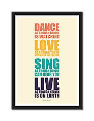 Buy Dance Love Sing Live Framed Poster Online | Labno4