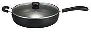 T-fal A91082 Specialty Nonstick Dishwasher Safe PFOA Free Jumbo Cooker Cookware with Glass Lid, 5-Quart, Black