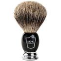 Parker Safety Razor 100% Pure Badger Bristle Shaving Brush with Black Deluxe Handle & Free Stand