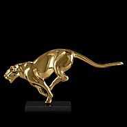 Cougar Gold Resin Sculpture
