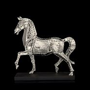 Trojan Silver Resin Horse