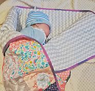 Modern Print Patchwork Unisex Baby Quilt - Personalised Baby Gifts