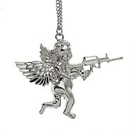Silver Angel Baby carry Gun Stuff Pendant Necklace – sparklingselections