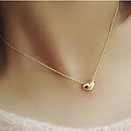 Gold Heart Bib Statement Chain Pendant Necklace – sparklingselections