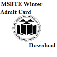 MSBTE Hall ticket Winter 2015 download Diploma exam W15