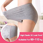 Large Size High Waist Period Panties For Women Briefs Cotton Menstrual Panties