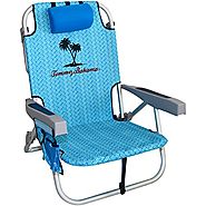 Tommy Bahama 2015 Backpack Cooler Chair with Storage Pouch and Towel Bar, Blue