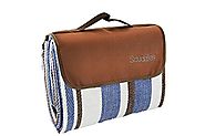 Extra Large Picnic & Outdoor Blanket Dual Layers For Outdoor Water-Resistant Handy Mat Tote Spring Summer Blue and Wh...