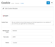 Cookiefy your OpenCart Store Free Module for Version 2.3.0.2