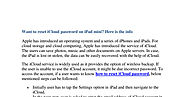 Want to reset iCloud password on iPad mini.docx | DocDroid