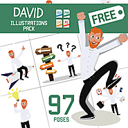 David Office Worker Free Illustrations Pack