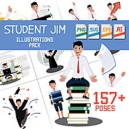 Student Jim Illustrations Pack