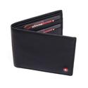 Mens Leather Wallet Flip Up ID Window 11 Card Slots 2 Bill Sections ID Window Extra Capacity Black