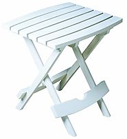 Adams Manufacturing 8500-48-3700 Plastic Quik-Fold Side Table, White