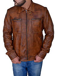 David Ramsey Arrow John Diggle Brown leather Jacket