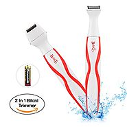 Bikini Trimmer, [Newest Design] 2 in 1 Women Shaver Waterproof Electric Razor Wet/Dry Cordless Ladyshave with Shaving...