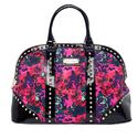 Betsey Johnson Women's Acrylic Flowers Dome Satchel Weekender Carry-On Tote Bag