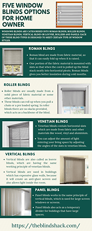 Five window blinds options for home owner