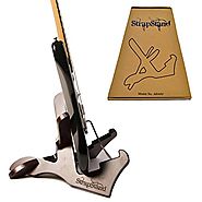 StrapStand Premium Wooden Folding Guitar Stand For Acoustic, Electric, And Bass Guitars. High-End Model Portable Wood...
