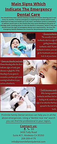 Main Signs Which Indicate The Emergency Dental Care